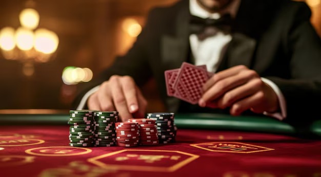 Live Bandar Ceme table on dt sgp with dealer and player cards visible